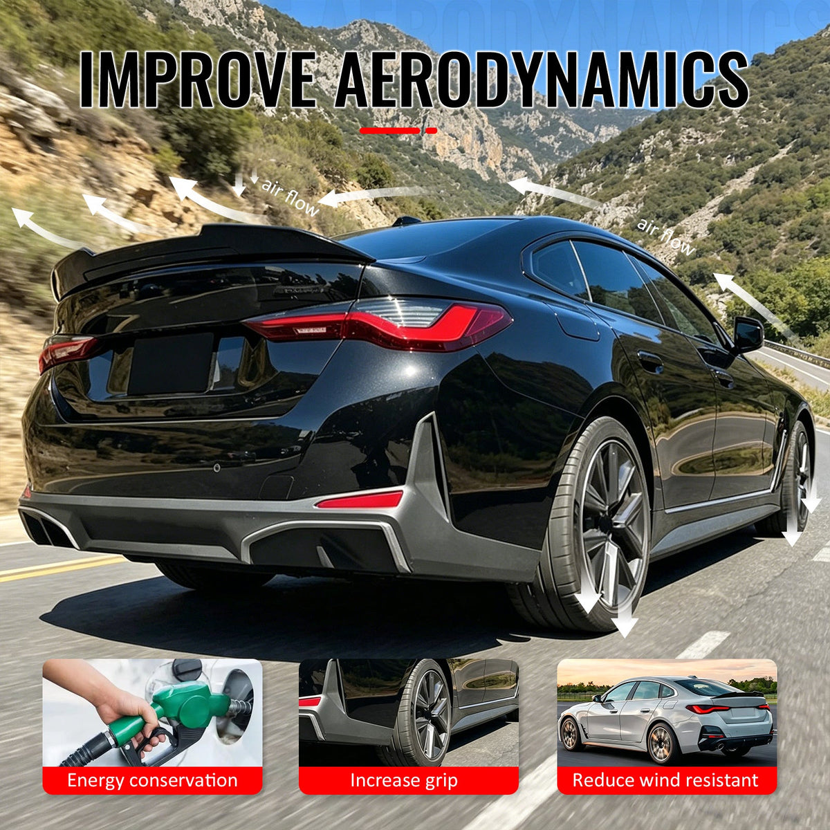 2021-2026 BMW G26 4 Series Gran Coupe i4 PSM Style Gloss Black Trunk Spoiler ABS