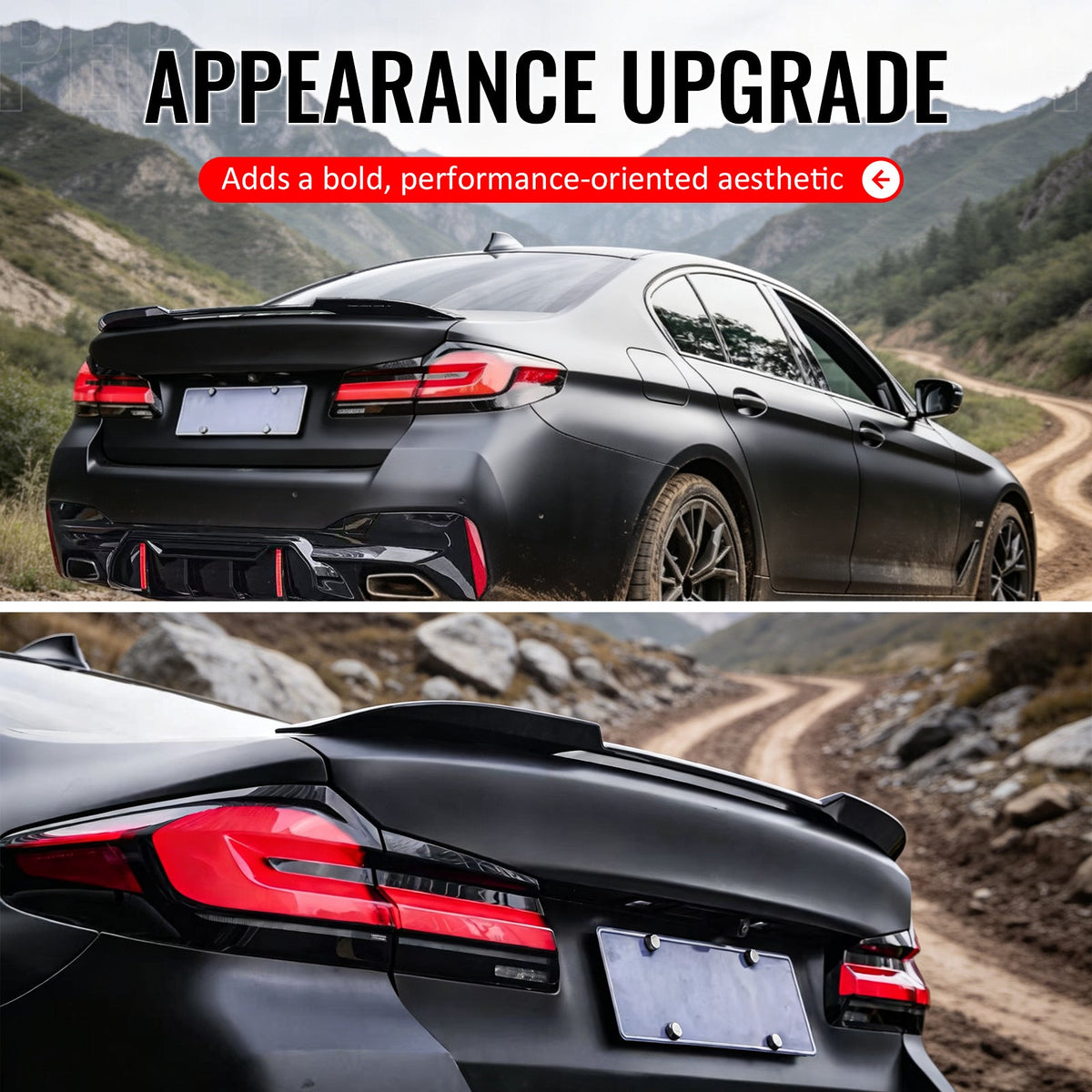 2017-2023 BMW 5 Series G30 & F90 M5 IKON Style Rear Trunk Spoiler Wing Gloss Black ABS