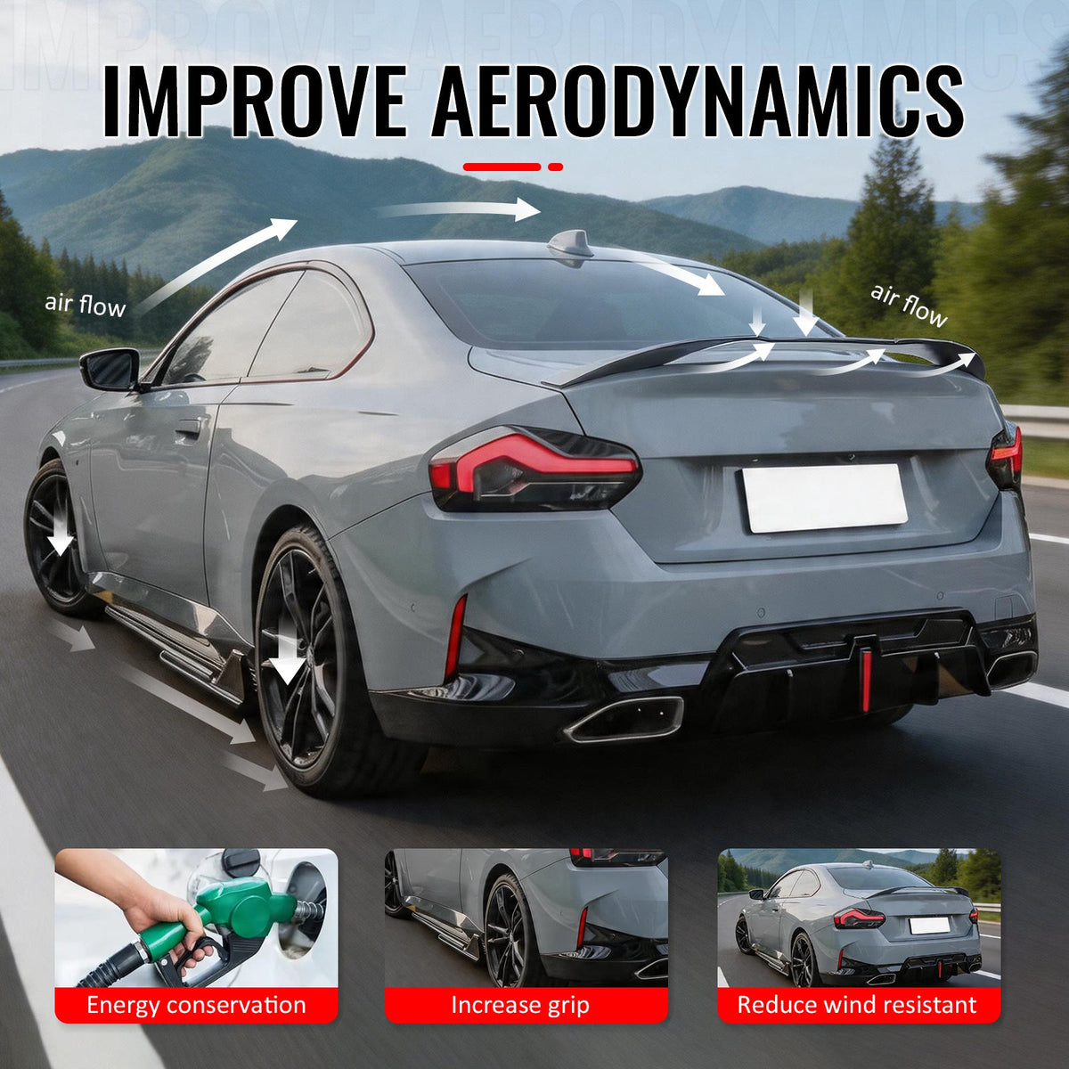 2022-2026 BMW 2-Series G42 G87 M2 IKON Style Trunk Spoiler Gloss Black ABS