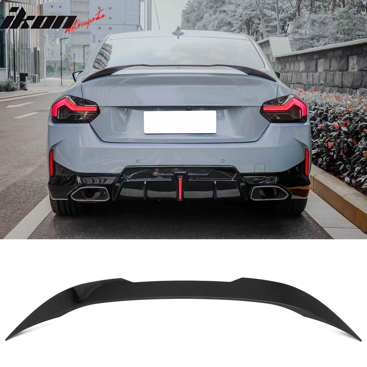 2022-2026 BMW 2-Series G42 G87 M2 IKON Style Trunk Spoiler Gloss Black ABS