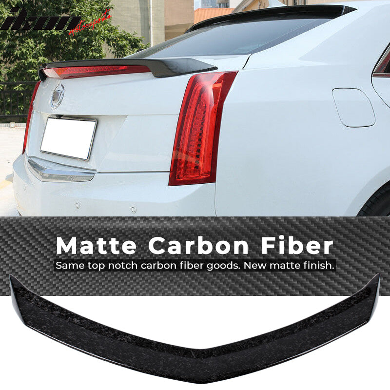 2016-2019 Cadillac ATS-V V Style Carbon Fiber Trunk Spoiler Wing