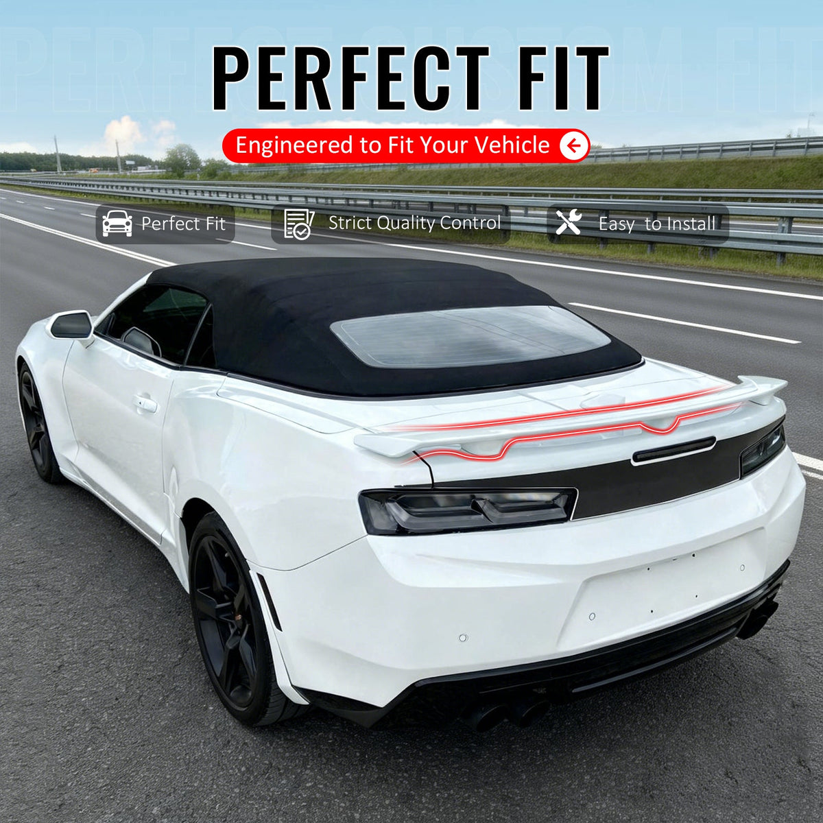 2016-2024 Chevrolet Camaro ZL1 Style Unpainted Black Trunk Spoiler ABS