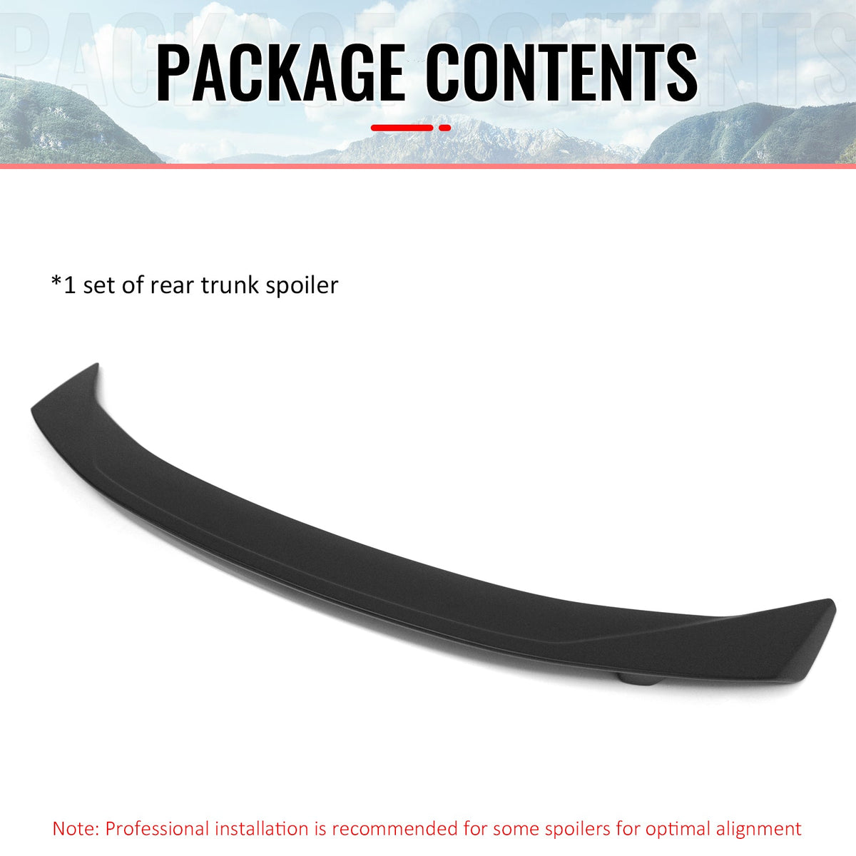 2016-2024 Chevrolet Camaro ZL1 Style Unpainted Black Trunk Spoiler ABS