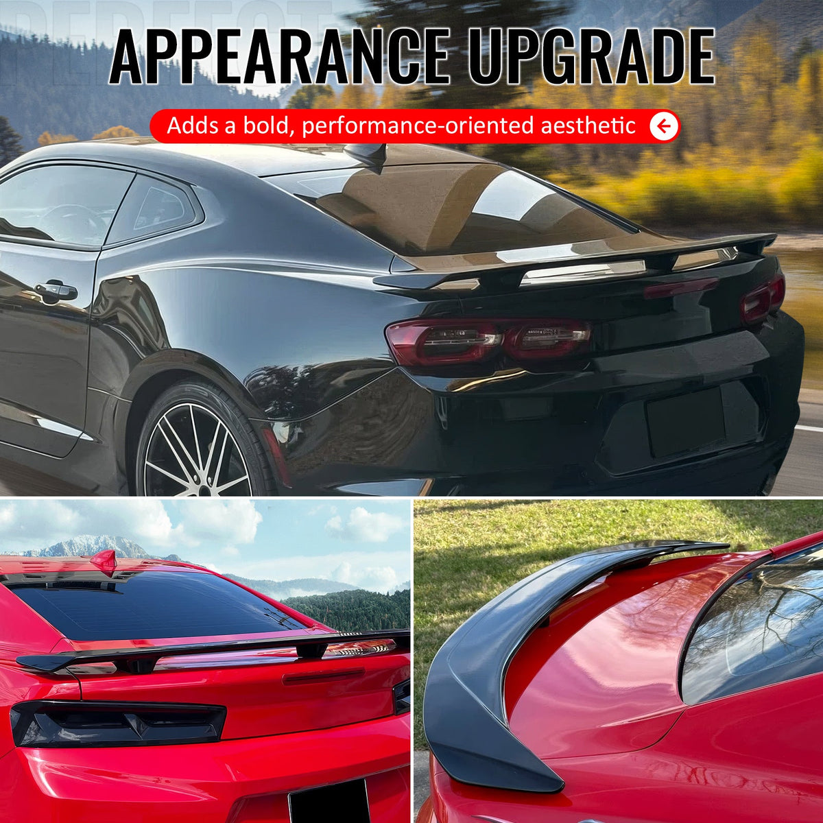 2016-2024 Chevrolet Camaro ZL1 Style Gloss Black Trunk Spoiler ABS