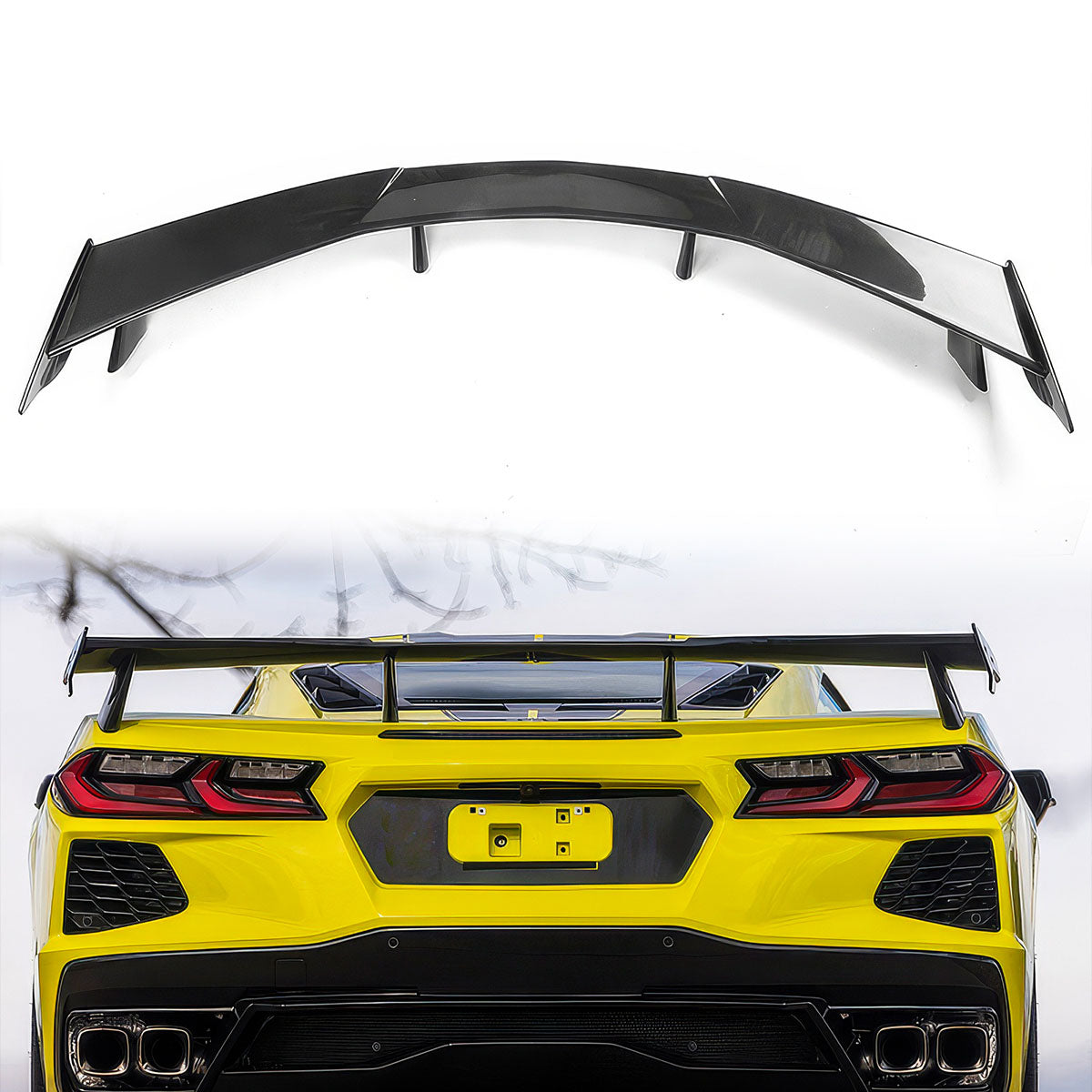 2020-2025 Chevy Corvette High Wing Trunk Spoiler Wing ABS