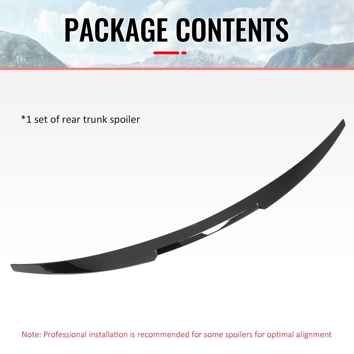 2016-2025 Chevrolet Malibu M4 Style Rear Trunk Spoiler Wing Lip Gloss Black ABS