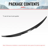 2016-2025 Chevrolet Malibu M4 Style Rear Trunk Spoiler Wing Lip Gloss Black ABS