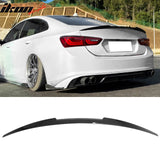 2016-2025 Chevrolet Malibu M4 Style Rear Trunk Spoiler Wing Lip Gloss Black ABS