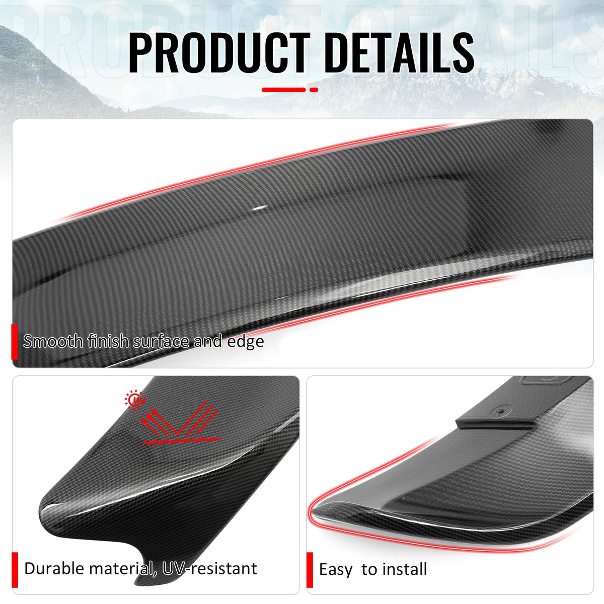 Trunk Spoiler for Dodge Charger Redeye 2015-2023 Carbon Fiber Print ABS