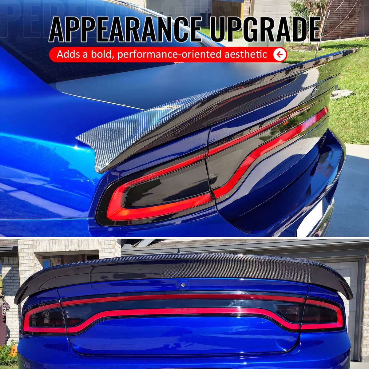 Trunk Spoiler for Dodge Charger Redeye 2015-2023 Carbon Fiber Print ABS