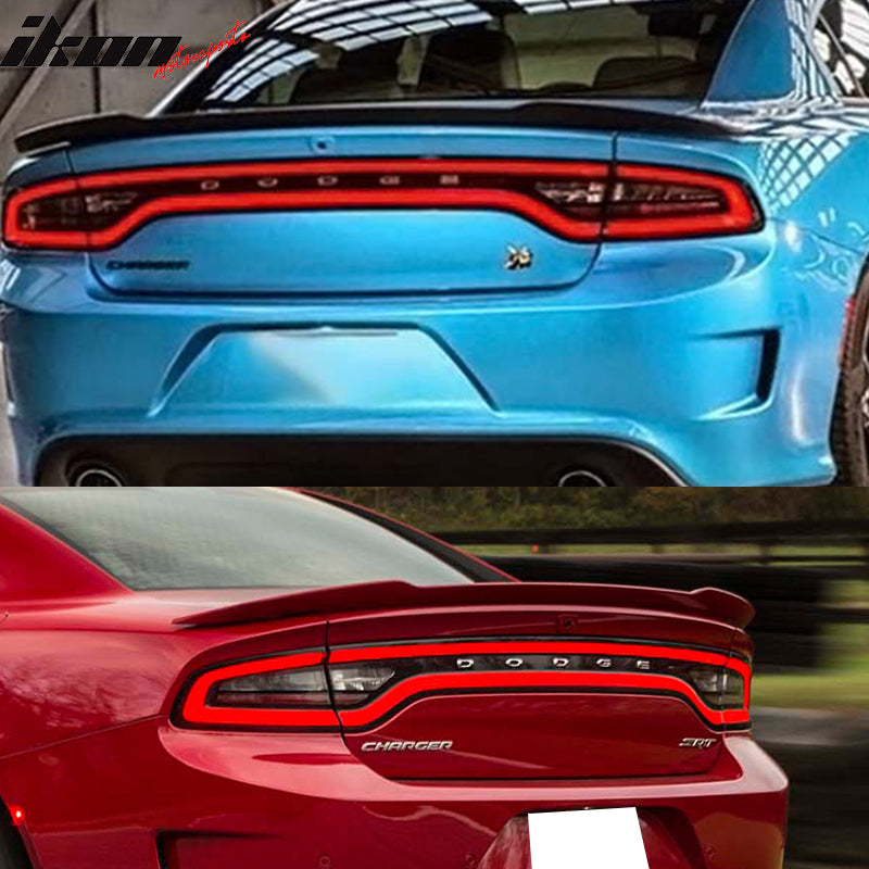 2015-2023 Dodge Charger SRT Hellcat Matte Black Trunk Spoiler Lip ABS