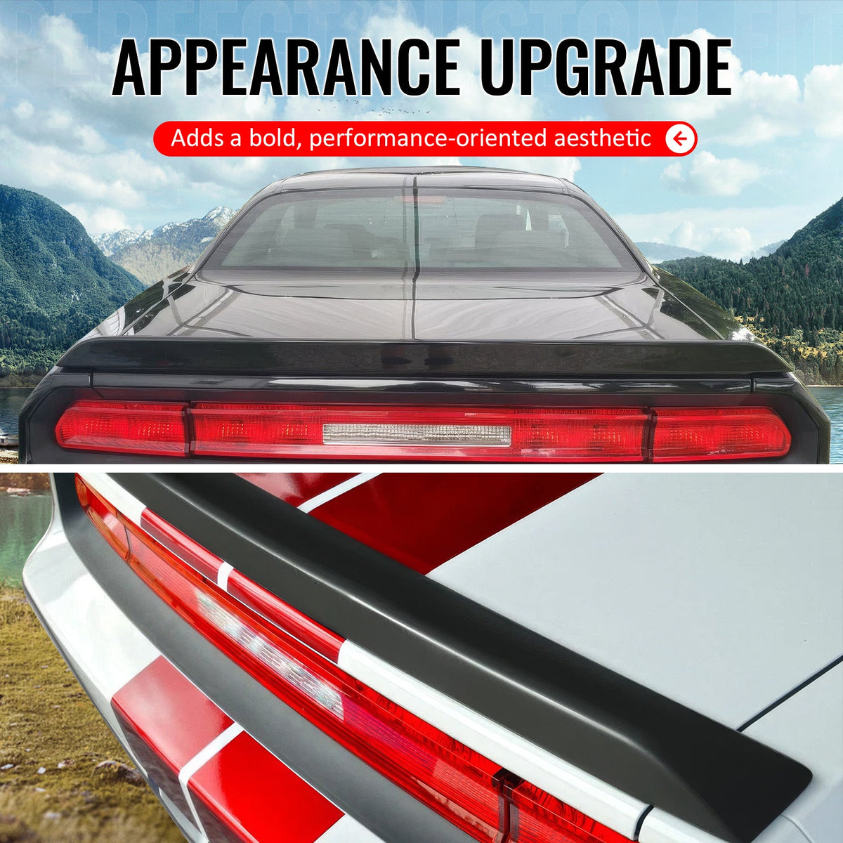 2008-2023 Dodge Challenger SRT Style Gloss Black Trunk Spoiler ABS