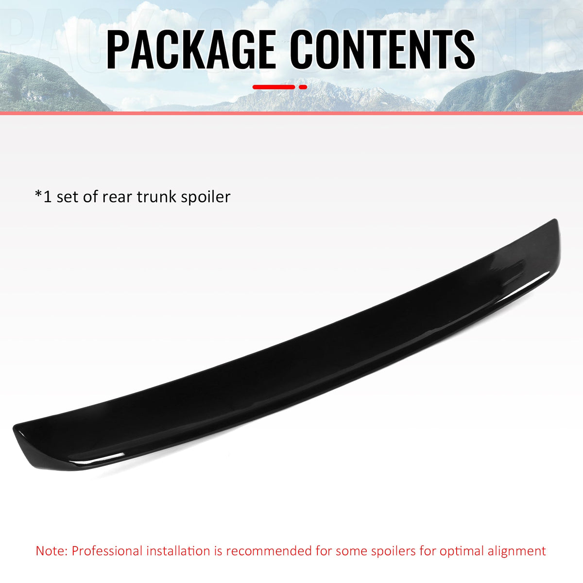 2008-2023 Dodge Challenger SRT Style Gloss Black Trunk Spoiler ABS