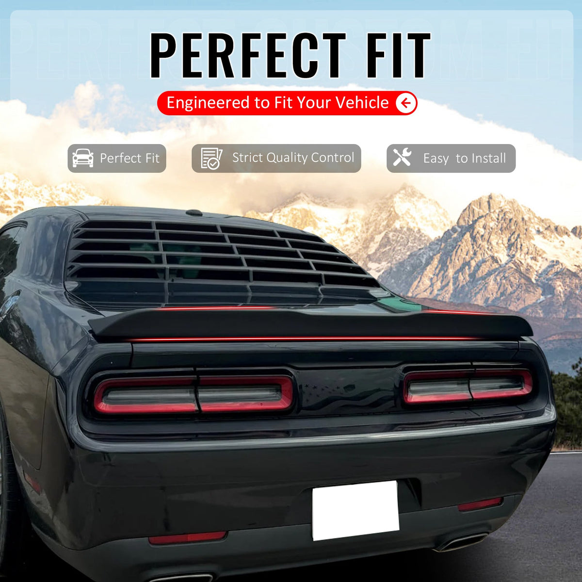 2008-2023 Dodge Challenger OE Style Gloss Black Trunk Spoiler ABS