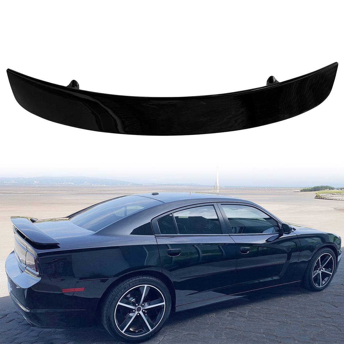 2011-2023 Dodge Charger OE Style Trunk Spoiler Lip Gloss Black ABS