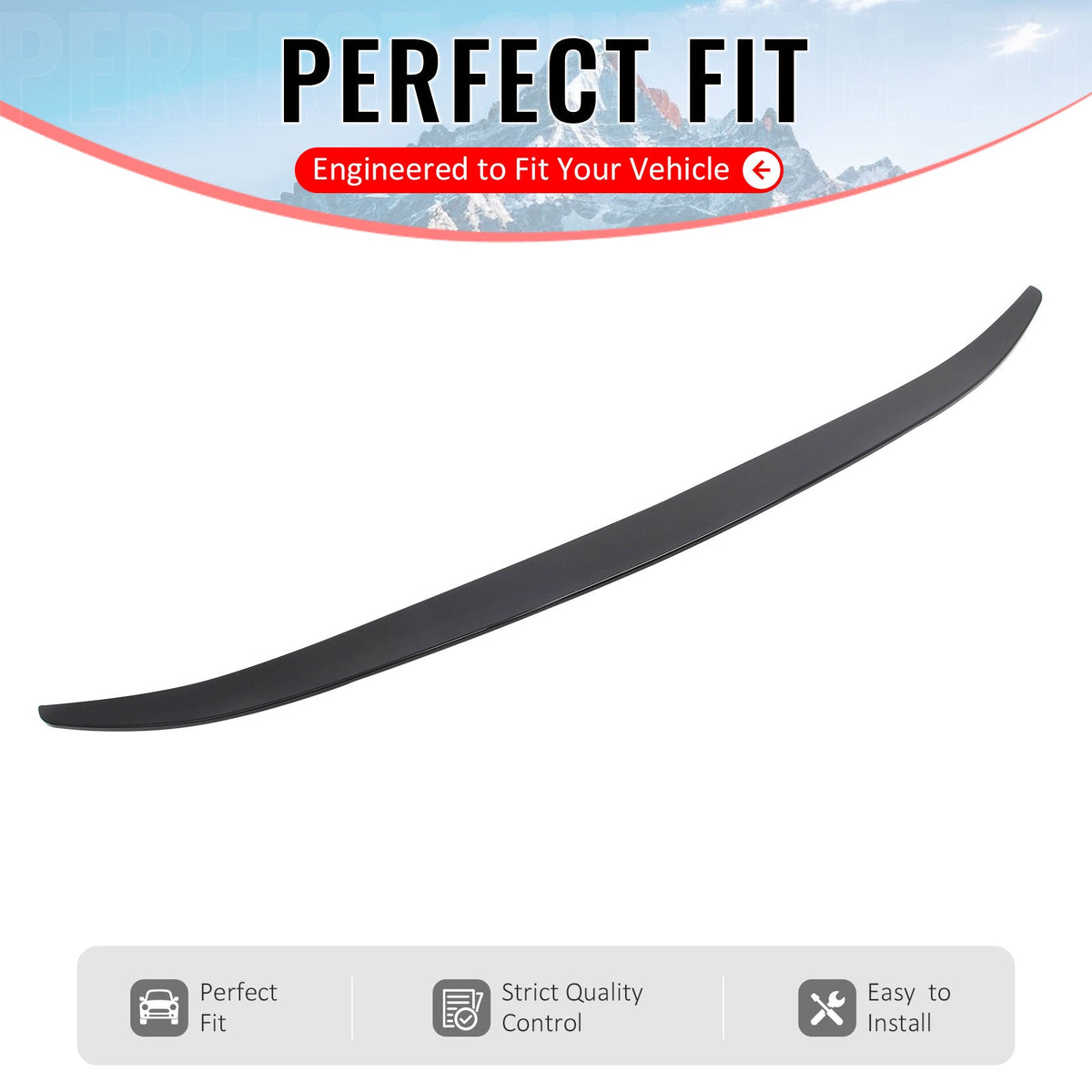 2013-2020 Ford Fusion Trunk Spoiler MP Style Gloss Black ABS Rear Trunk Lid Spoiler Wing Lip