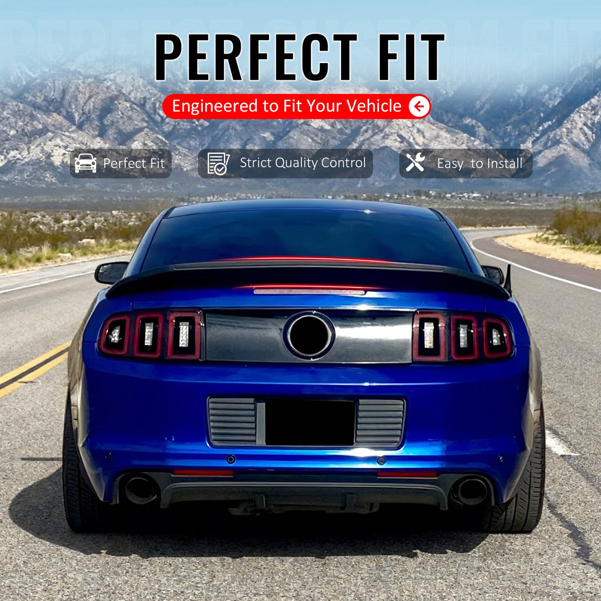 2005-2009 Ford Mustang GT500 Style Gloss Black Trunk Spoiler ABS
