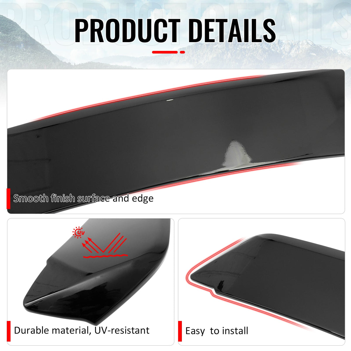 2005-2009 Ford Mustang GT500 Style Gloss Black Trunk Spoiler ABS