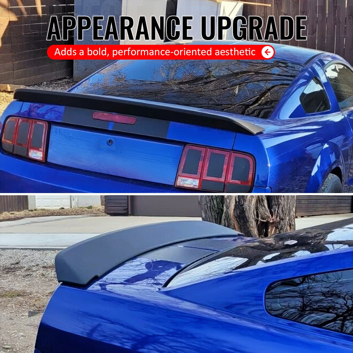 2005-2009 Ford Mustang GT500 Style Gloss Black Trunk Spoiler ABS