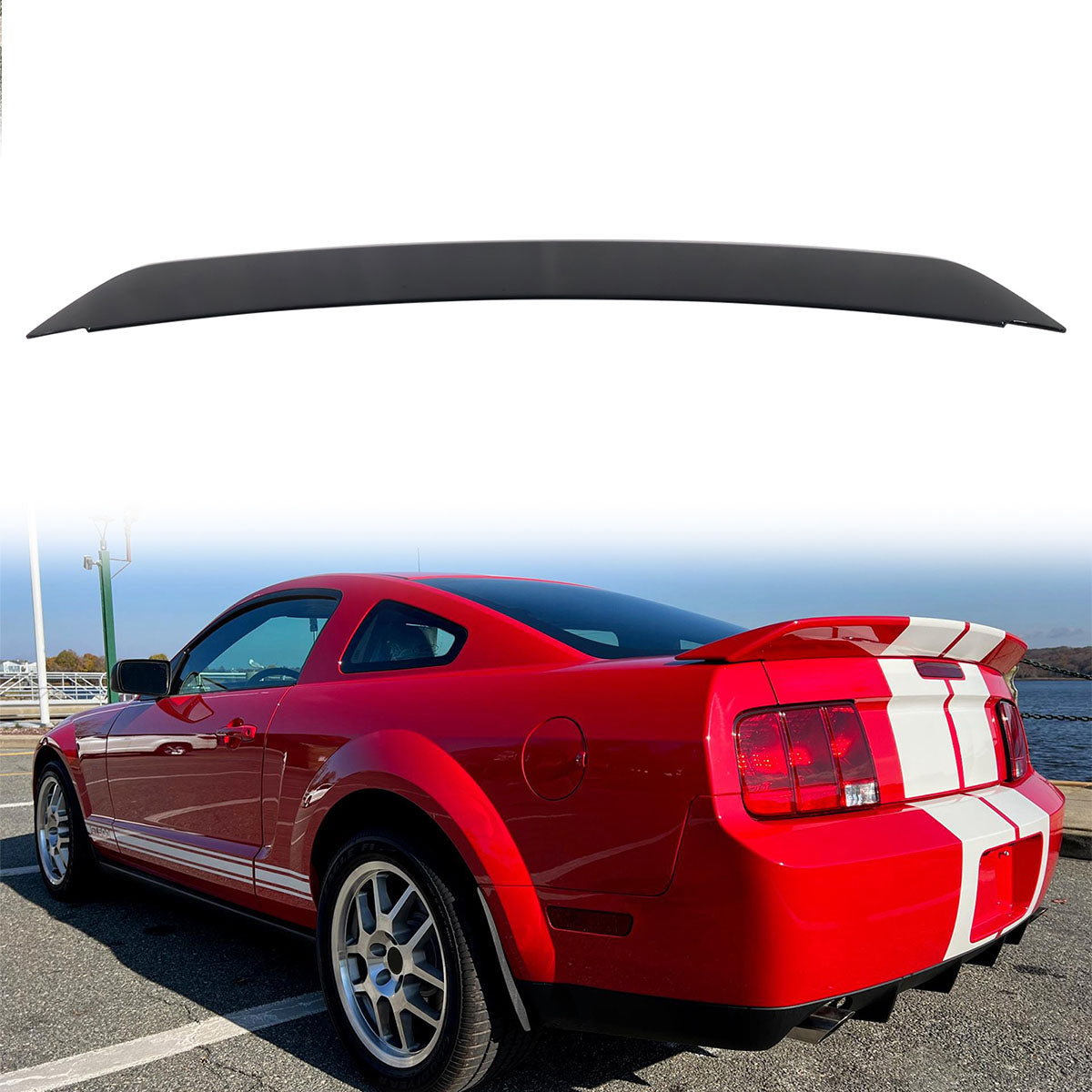 2005-2009 Ford Mustang OE Style Gloss Black Rear Trunk Spoiler Lip ABS