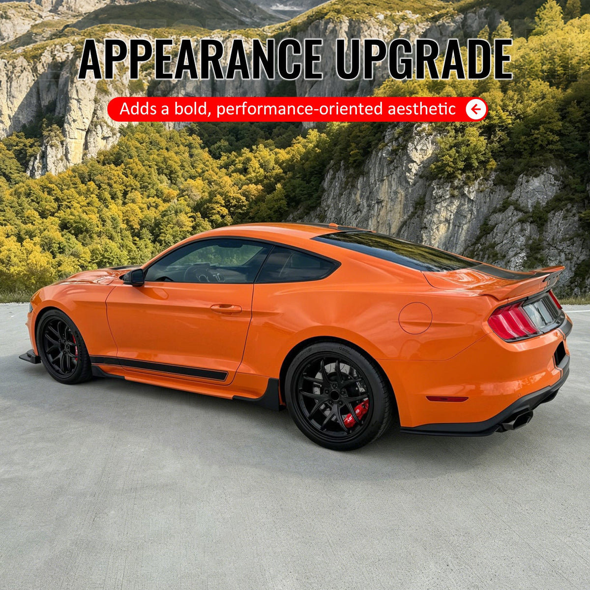 2015-2023 Ford Mustang Shelby Super Snake Style Trunk Spoiler Carbon Fiber Print ABS + Iron