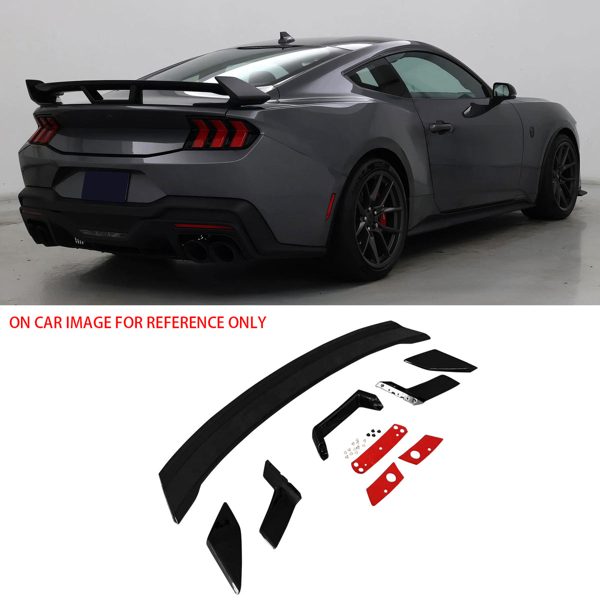 2024-2025 Ford Mustang Coupe Dark Horse Gloss Black Trunk Spoiler ABS