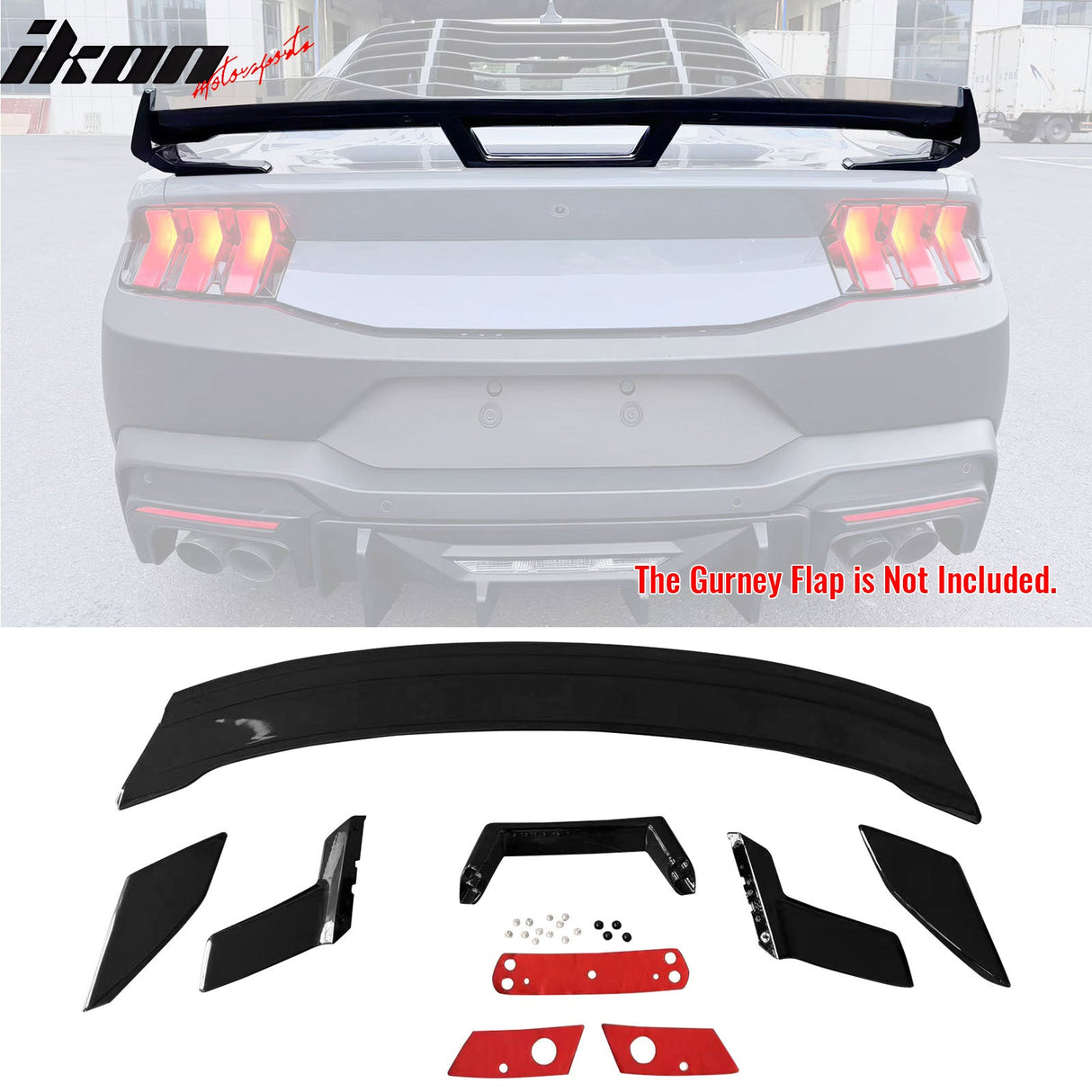 2024-2025 Ford Mustang Coupe Dark Horse Gloss Black Trunk Spoiler ABS