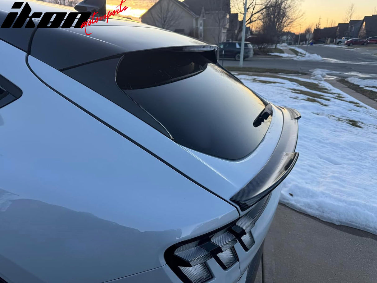2021-2024 Ford Mustang Mach-E Carbon Fiber Print Rear Spoiler Wing ABS
