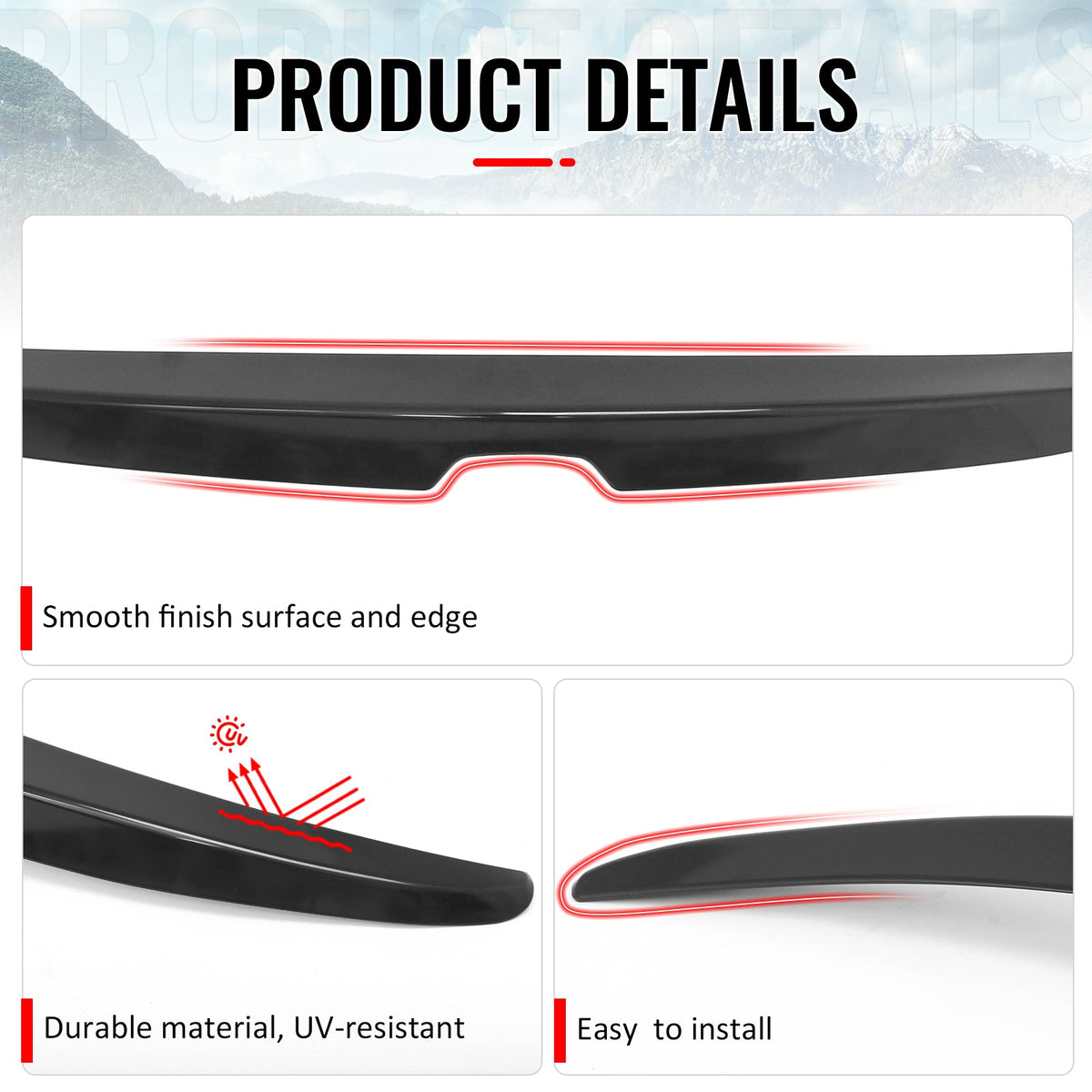 2008-2012 Honda Accord Sedan 4-Door OE Style Matte Black Trunk Spoiler ABS