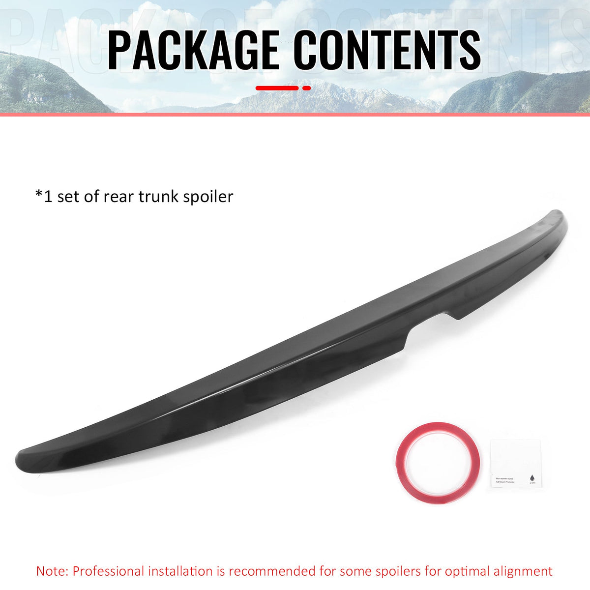 2008-2012 Honda Accord Sedan 4-Door OE Style Matte Black Trunk Spoiler ABS