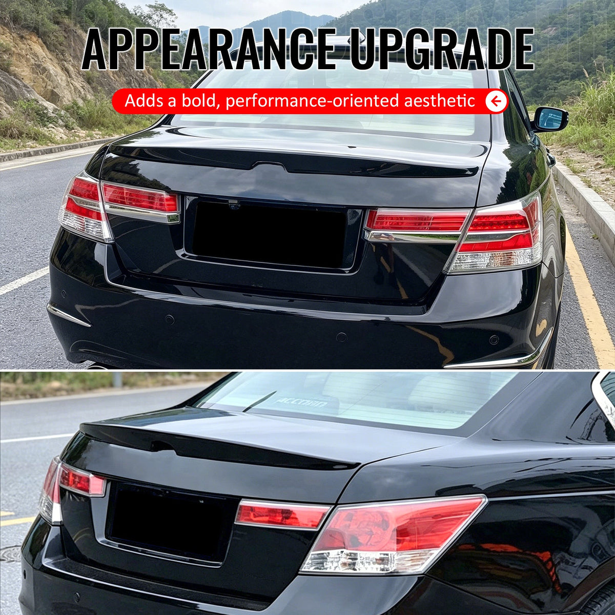 2008-2012 Honda Accord Sedan 4-Door OE Style Carbon Fiber Print Trunk Spoiler ABS