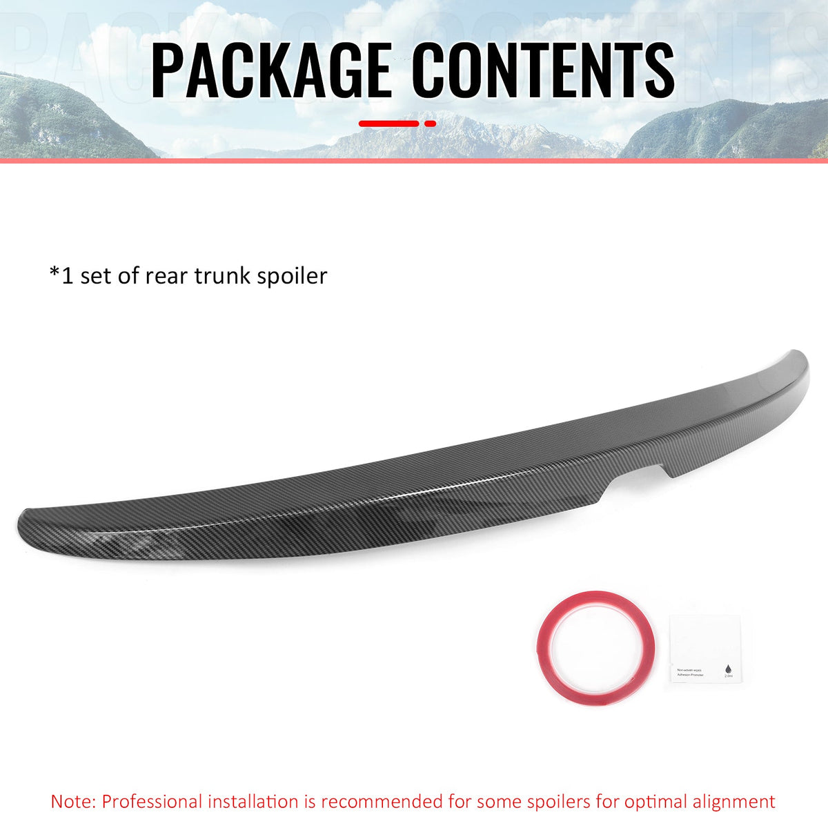 2008-2012 Honda Accord Sedan 4-Door OE Style Carbon Fiber Print Trunk Spoiler ABS