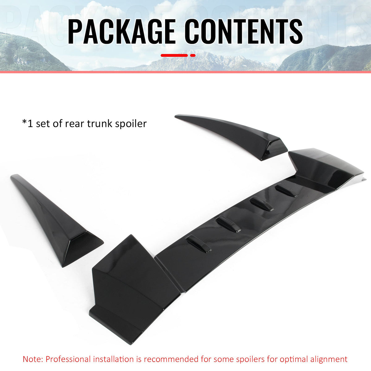 2006-2011 Honda Civic Type R Style Gloss Black Rear Roof Spoiler ABS