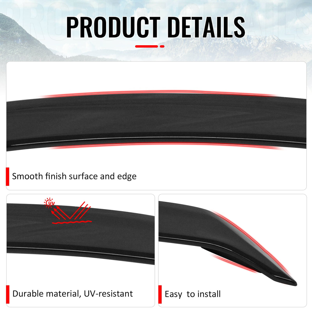 2006-2011 Honda Civic 8th Sedan OE Style Gloss Black Trunk Spoiler W/LED