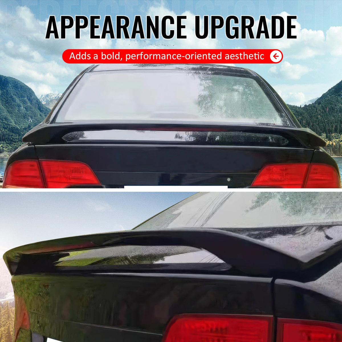 2006-2011 Honda Civic 8th Sedan OE Style Gloss Black Trunk Spoiler W/LED