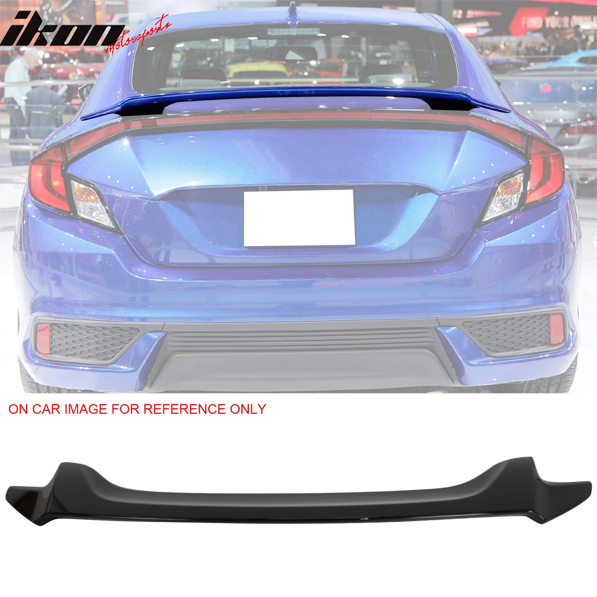 2016-2020 Honda Civic OE #NH731P Crystal Black Pearl Trunk Spoiler ABS