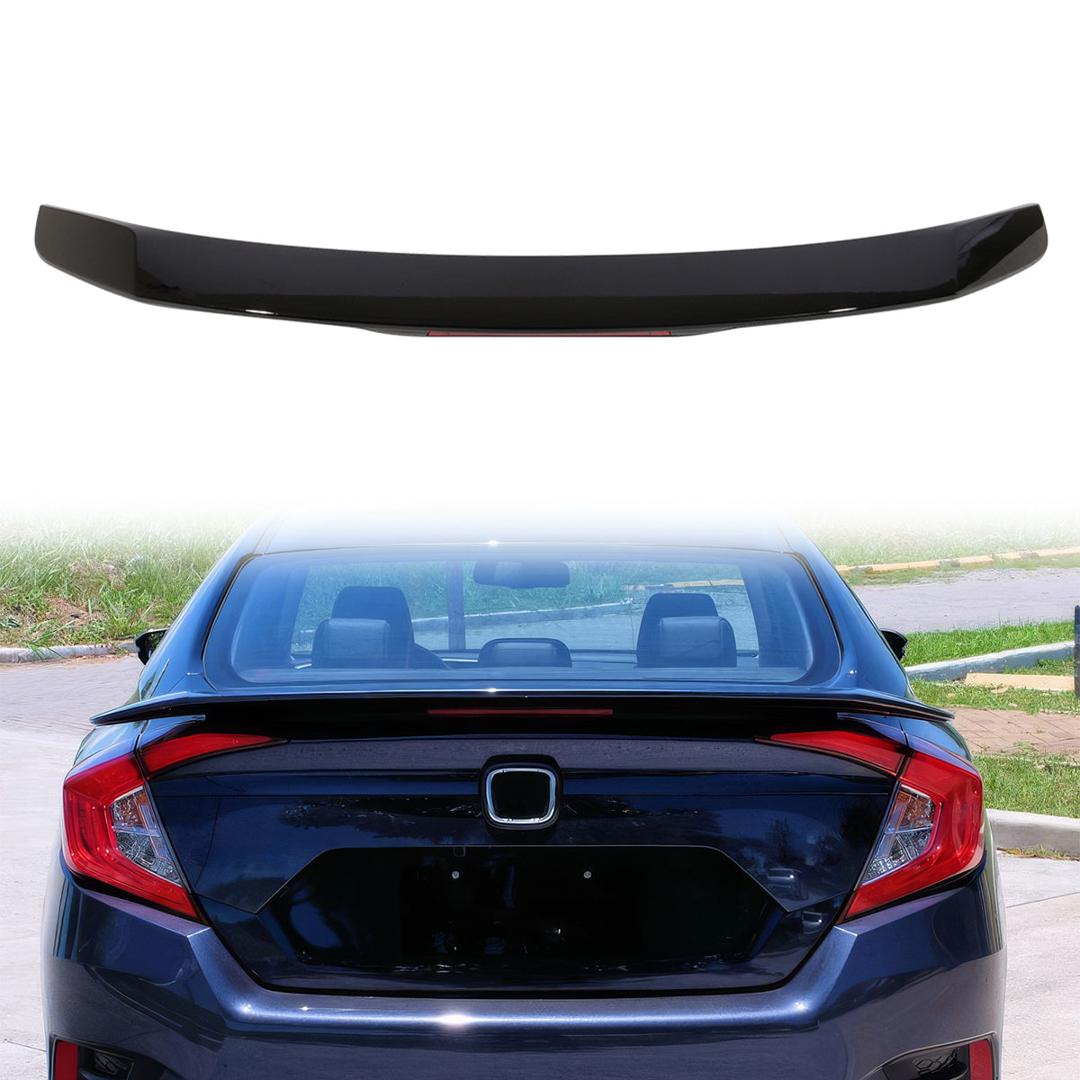2016-2021 Honda Civic X 10th Sedan Trunk Spoiler 3RD LED Brake Light