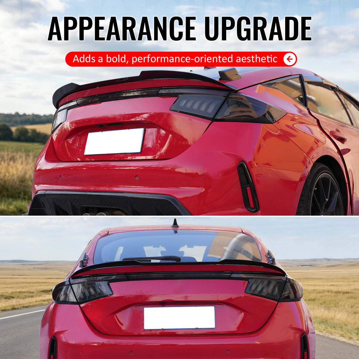 2022-2026 Honda Civic FL Type R Hatchback V Style Rear Trunk Spoiler Wing Carbon Fiber Print ABS