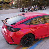 2022-2026 Honda Civic FL Type R Hatchback V Style Rear Trunk Spoiler Wing Carbon Fiber Print ABS