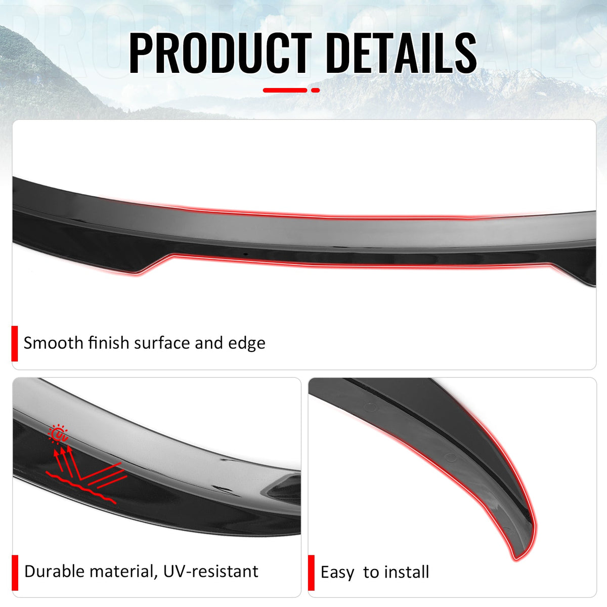 2022-2026 Honda Civic FL Type R Hatchback V Style Rear Trunk Spoiler Wing Gloss Black ABS