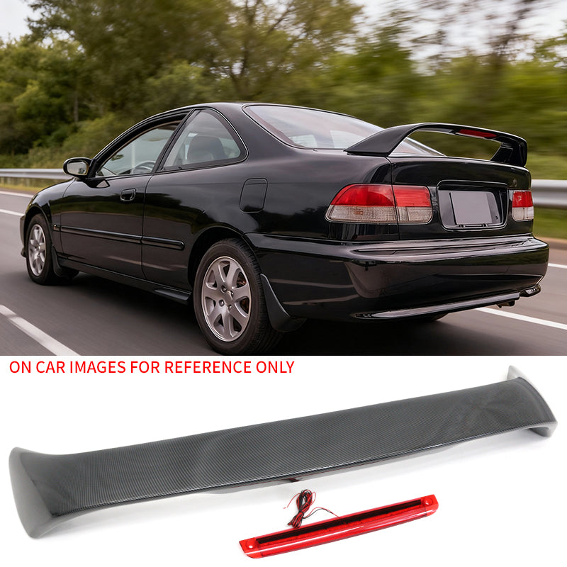 Rear Trunk Spoiler for Honda Civic Coupe 1996-2000 ABS w/ LED Light