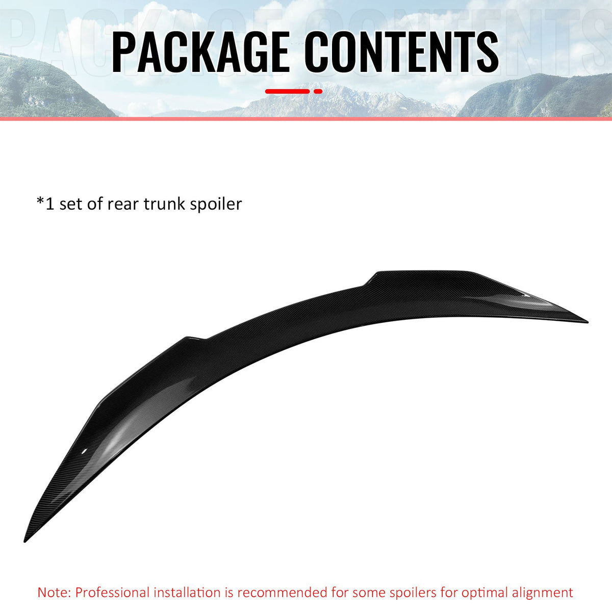 Trunk Spoiler for INFINITI G37 2008-2013 & Q60 2014-2015 Coupe PSM Style Carbon Fiber Print ABS