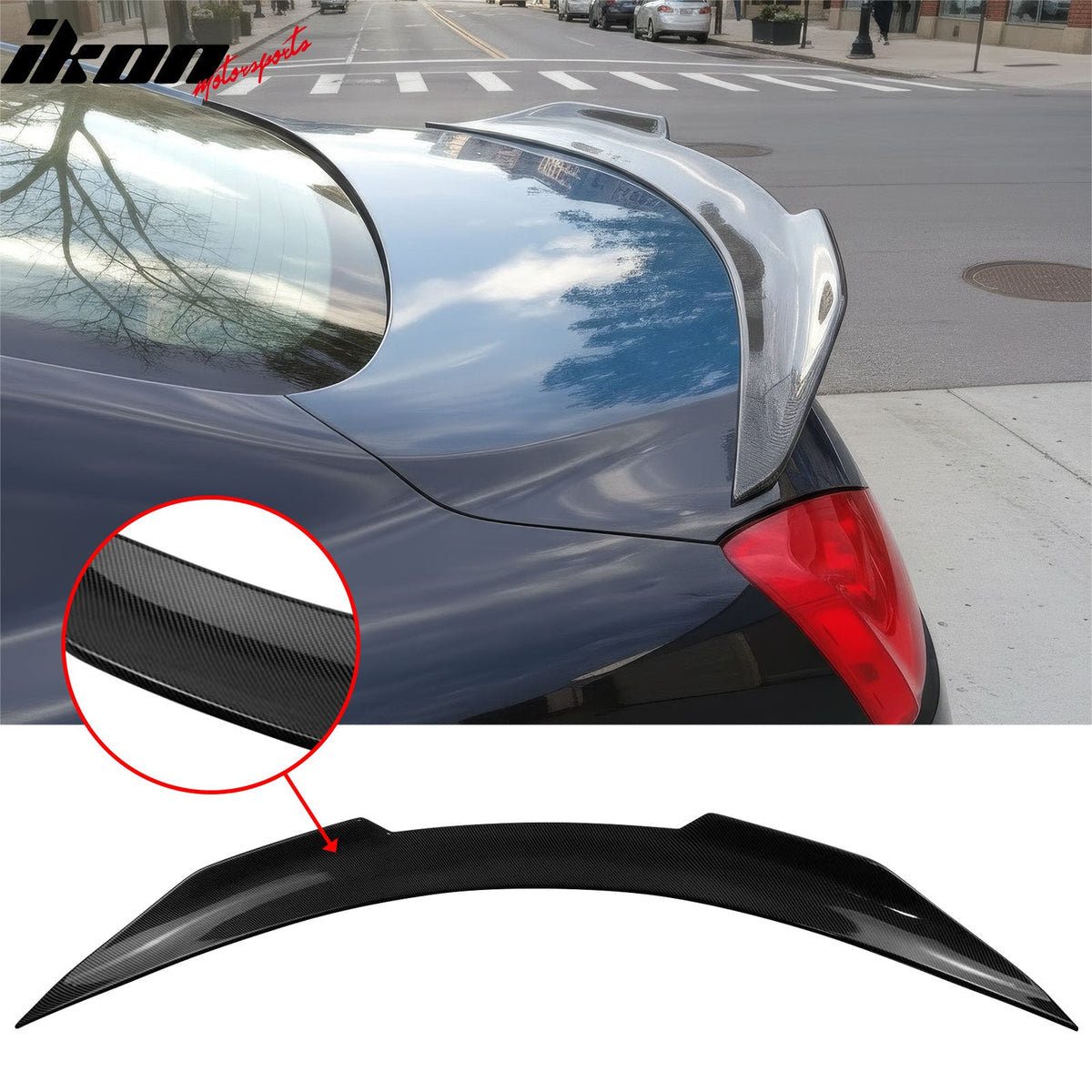 Trunk Spoiler for INFINITI G37 2008-2013 & Q60 2014-2015 Coupe PSM Style Carbon Fiber Print ABS