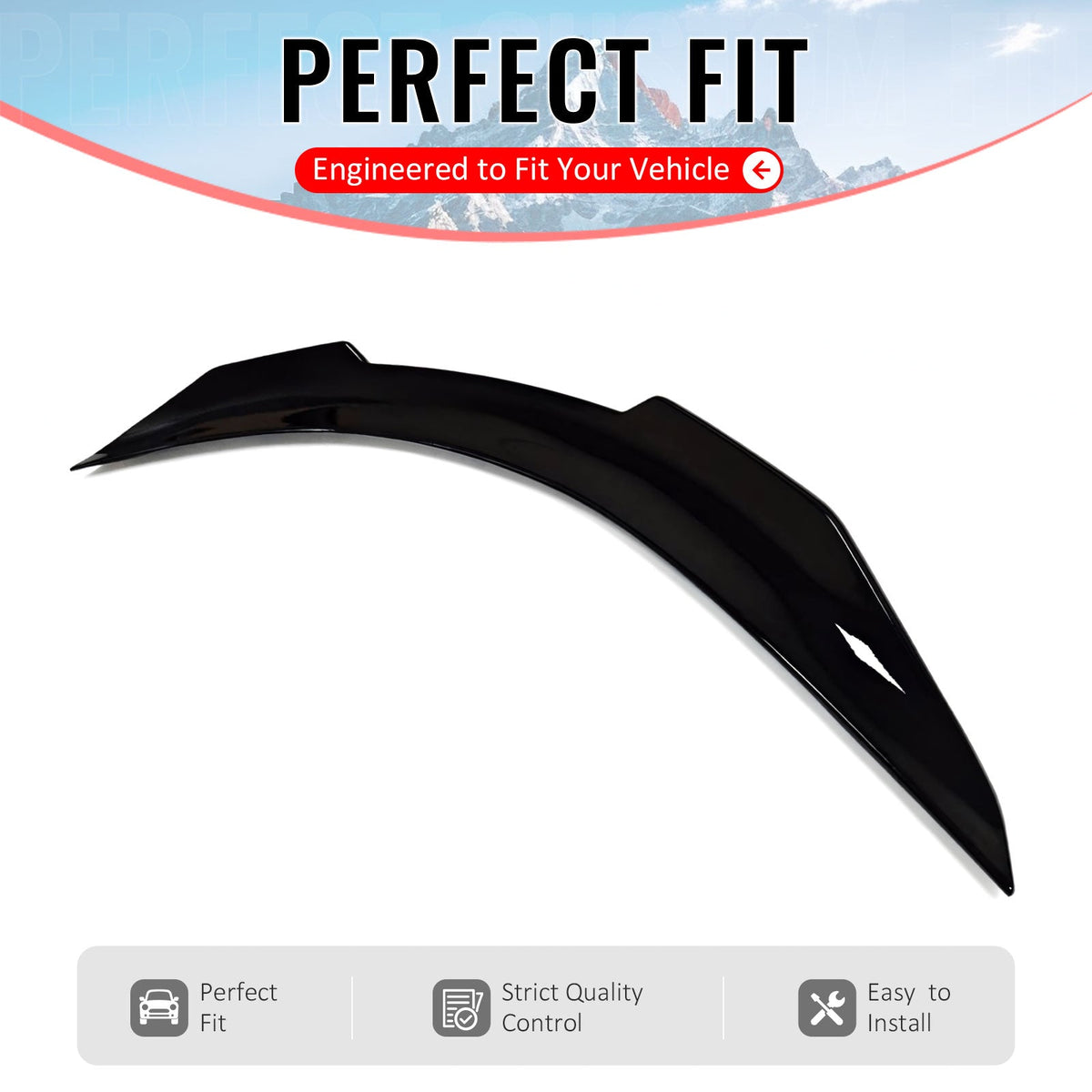 Trunk Spoiler for INFINITI G37 2008-2013 & Q60 2014-2015 Coupe PSM Style Gloss Black ABS