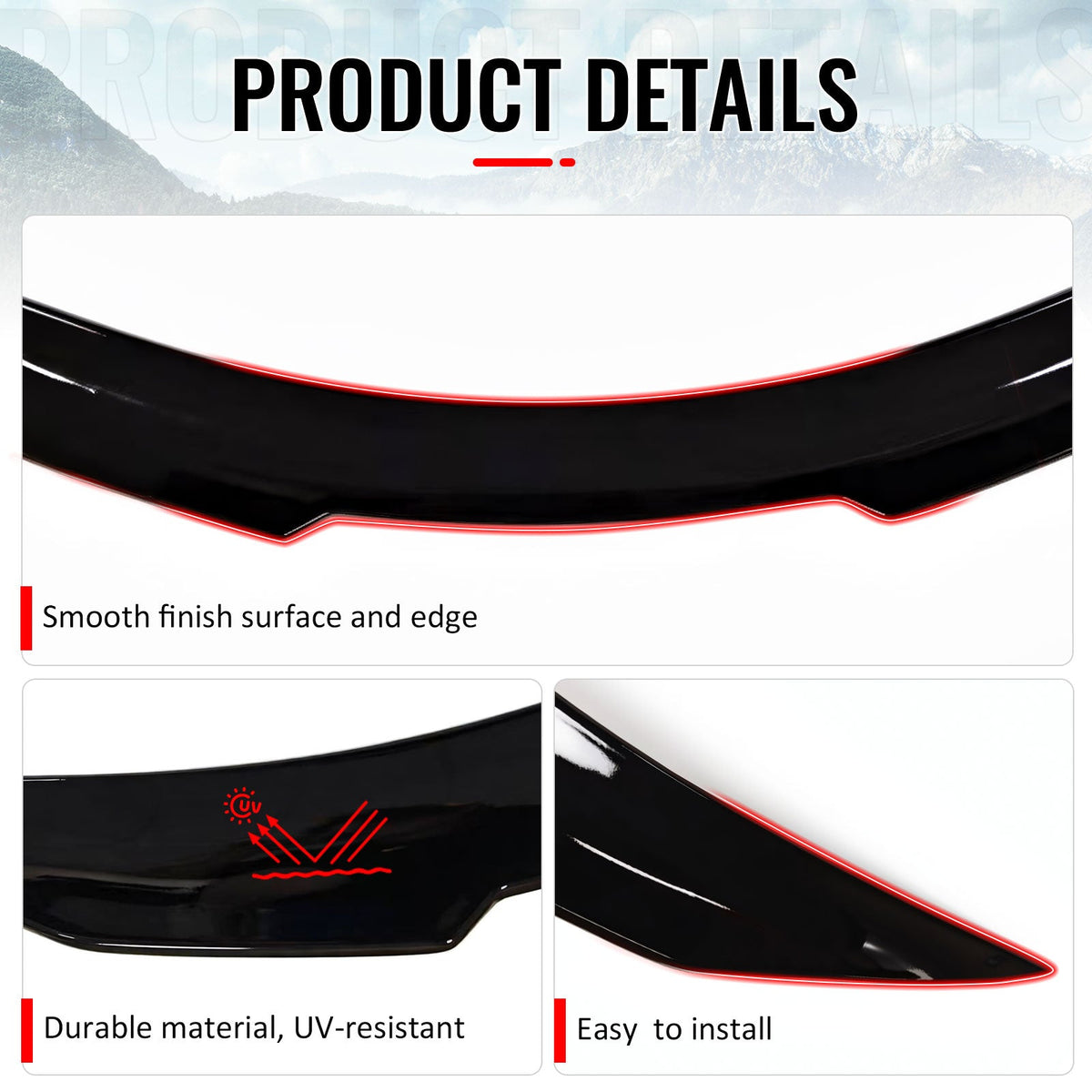 Trunk Spoiler for INFINITI G37 2008-2013 & Q60 2014-2015 Coupe PSM Style Gloss Black ABS