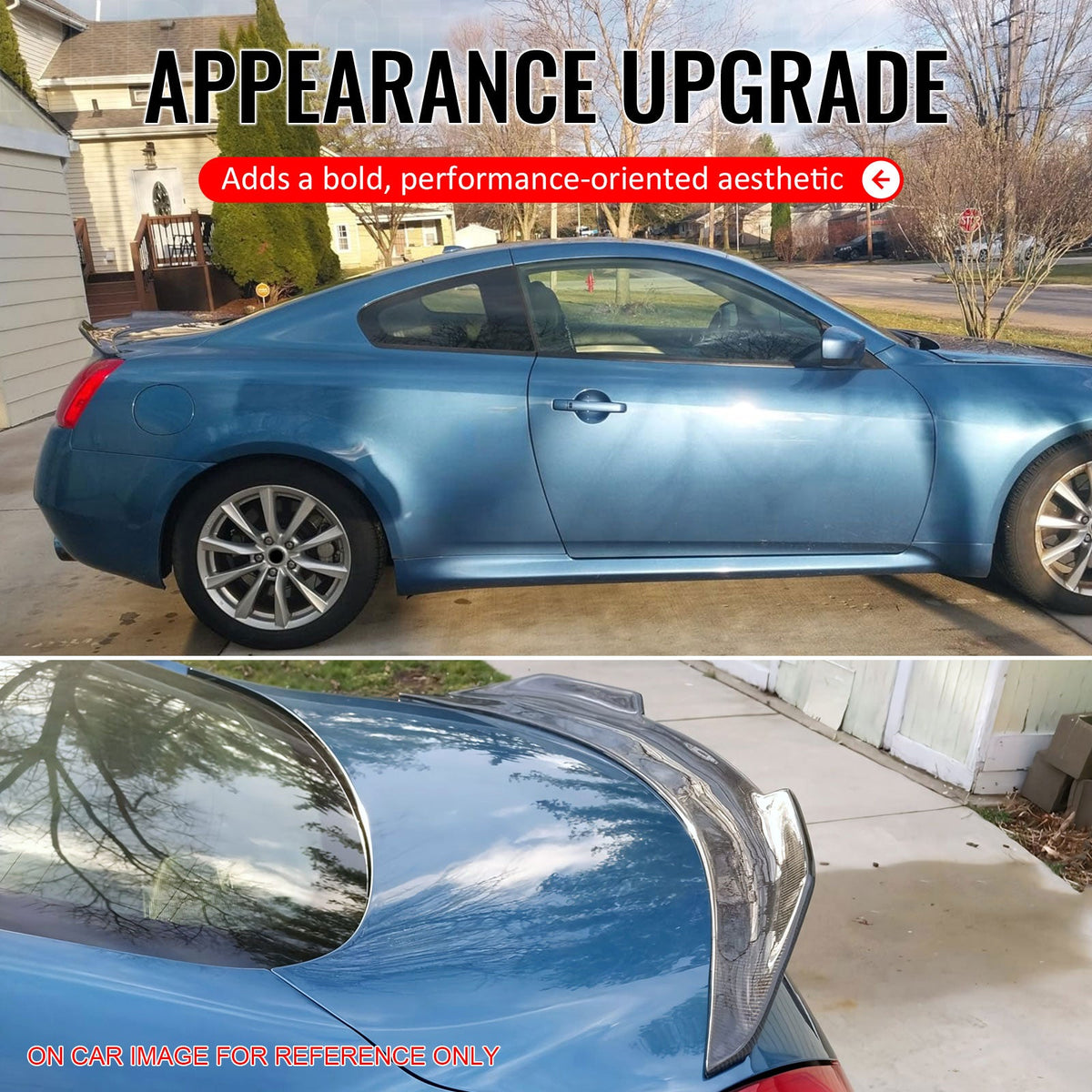 Trunk Spoiler for INFINITI G37 2008-2013 & Q60 2014-2015 Coupe PSM Style Gloss Black ABS