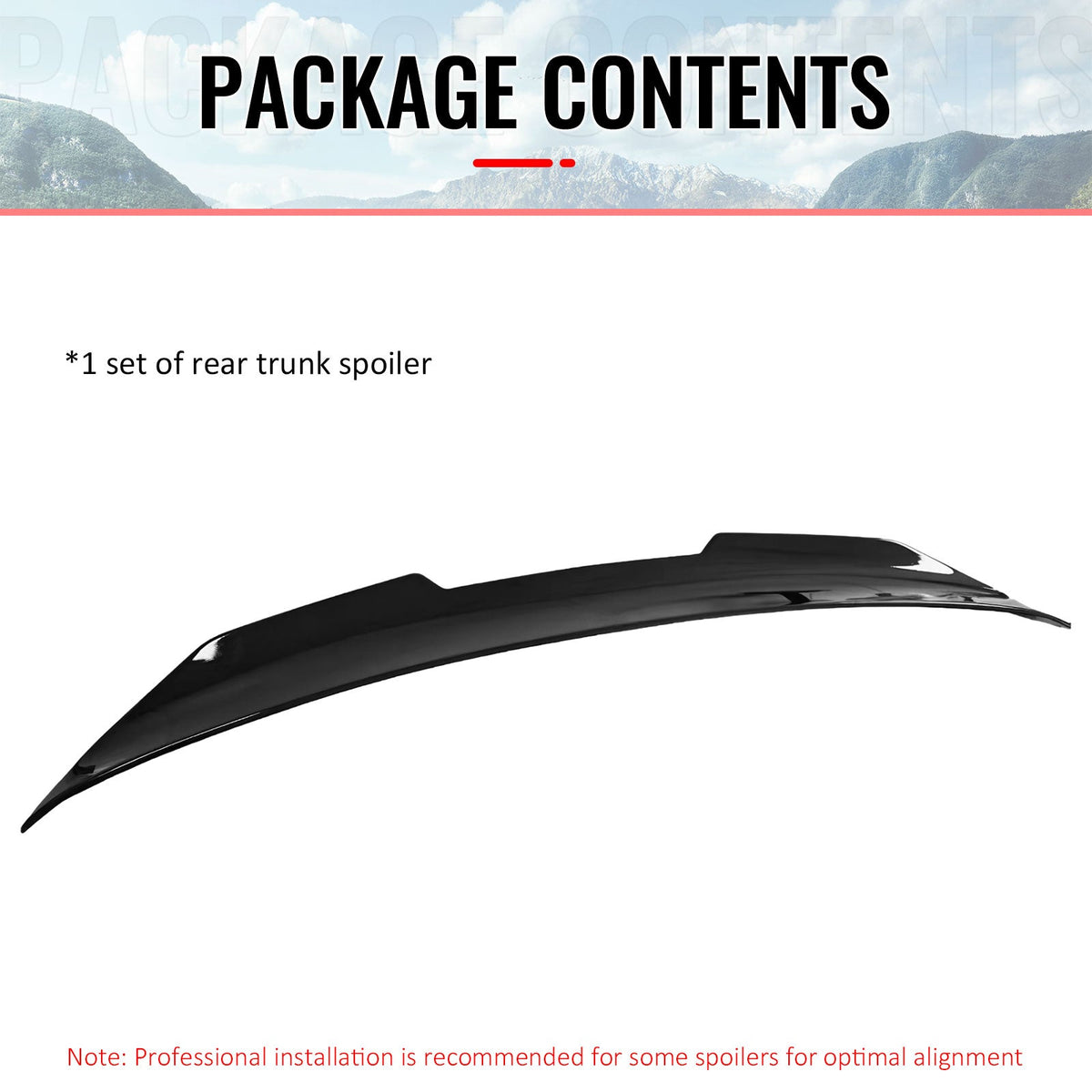 Trunk Spoiler for Infiniti G37 G25 Q40 Sedan 2009-2015 PSM Style Gloss Black ABS
