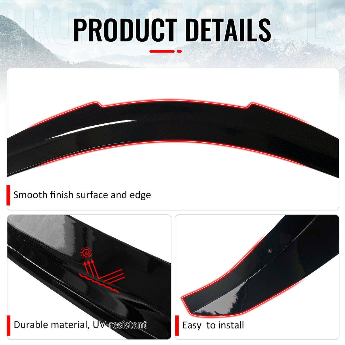 2017-2022 INFINITI Q60 PSM Style Rear Trunk Spoiler Gloss Black ABS