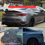 2017-2022 INFINITI Q60 PSM Style Rear Trunk Spoiler Gloss Black ABS