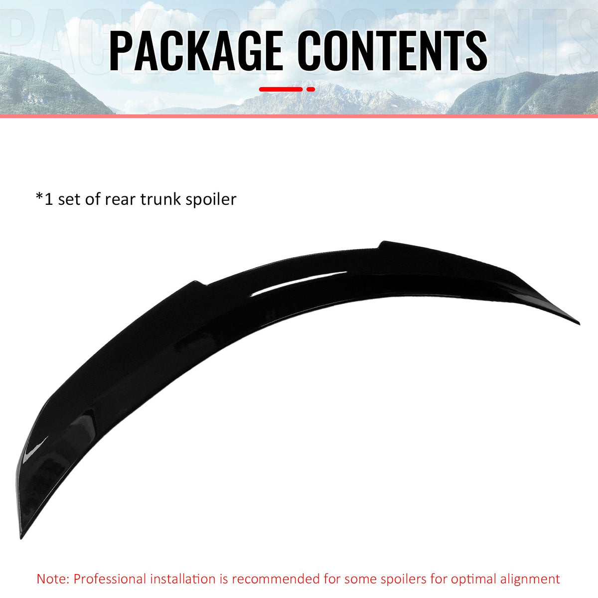 2017-2022 INFINITI Q60 PSM Style Rear Trunk Spoiler Gloss Black ABS